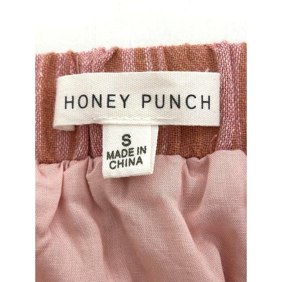 Honey Punch Tank Top S Women’s Pink Orange Striped Tassels Gold Beads Straps - Picture 7 of 12